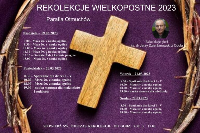 Program rekolekcji wielkopostnych 2023