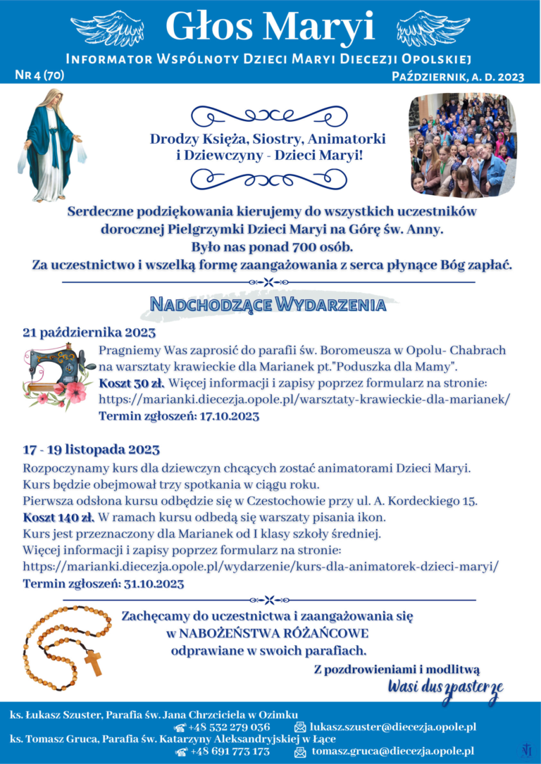 Głos Maryi – Informator Wspólnoty Dzieci Maryi Diecezji Opolskiej