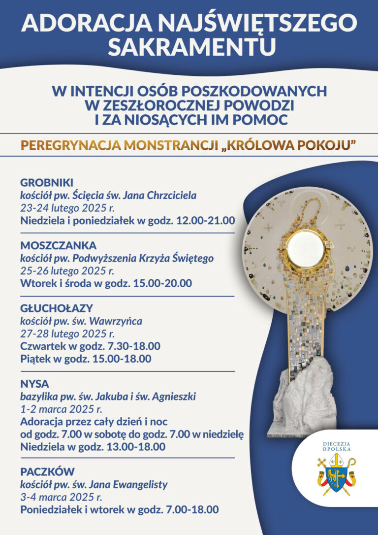 Adoracja w intencji poszkodowanych przez powódź i niosących pomoc