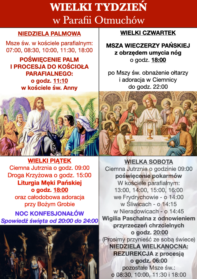 Święte Triduum Paschalne męki, śmierci i zmartwychwstania Pańskiego 2026